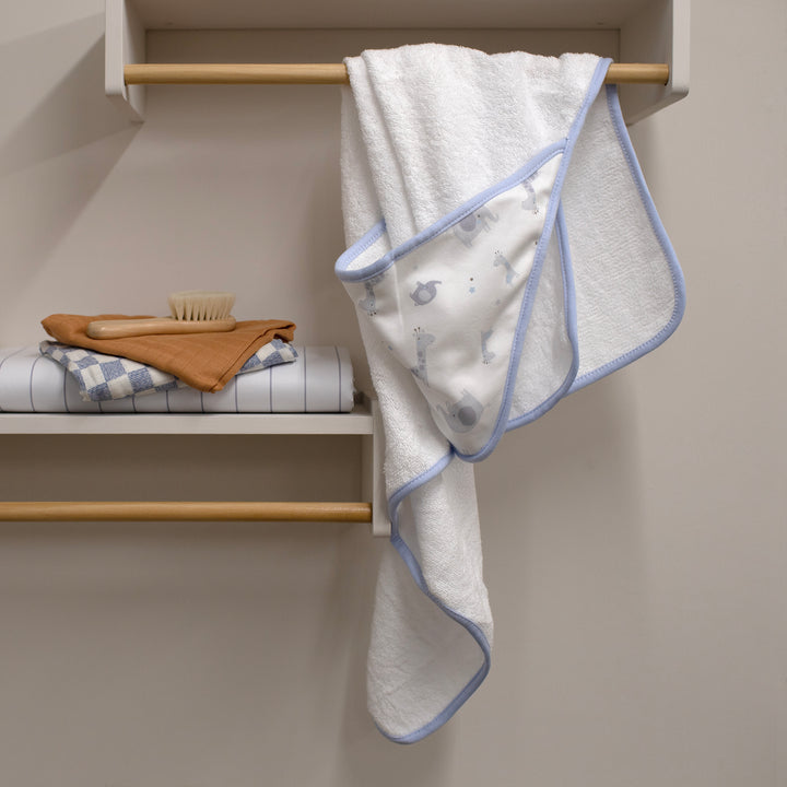 Mabel & Fox - Hooded Bath Towel - Blue Safari