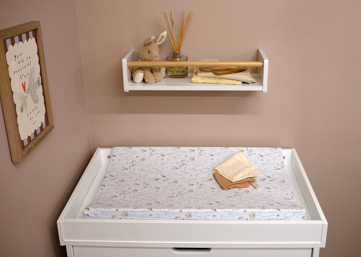 Mabel & Fox - Wedge Baby Changing Mat - Natural Wildflowers - Mabel & Fox