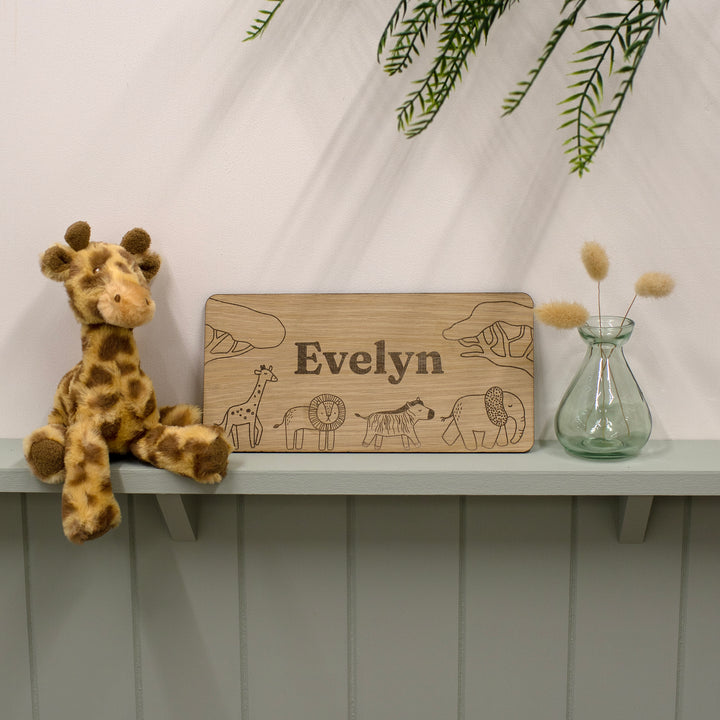 Mabel & Fox - Personalised Wooden Name Sign - Safari