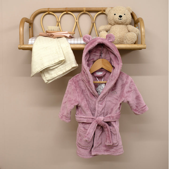 Mabel & Fox - Baby Hooded Dressing Gown - Dusky Pink