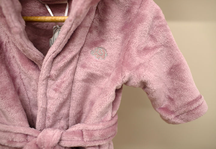 Mabel & Fox - Baby Hooded Dressing Gown - Dusky Pink