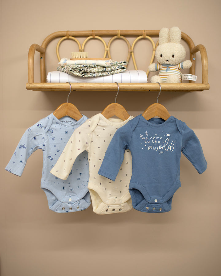 Mabel & Fox - 3 Piece Bodysuit Set - Welcome to the World