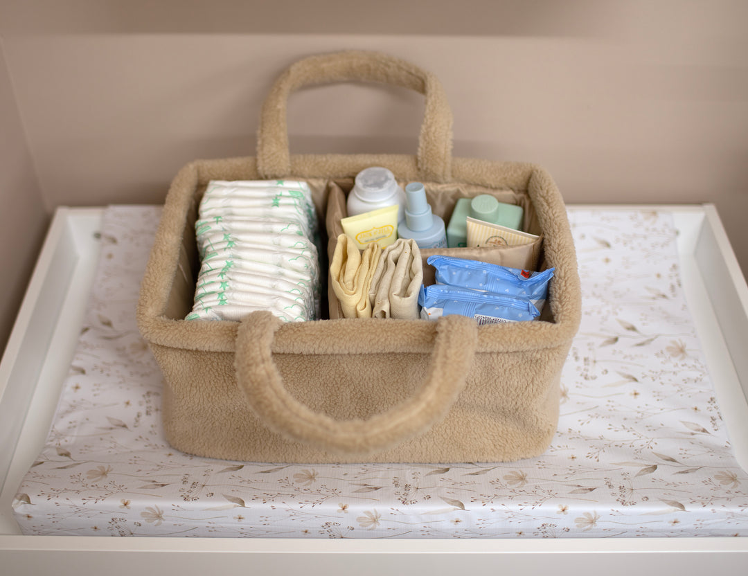 Mabel & Fox - Teddy Nappy Caddy - Oat *New Colour* - Mabel & Fox