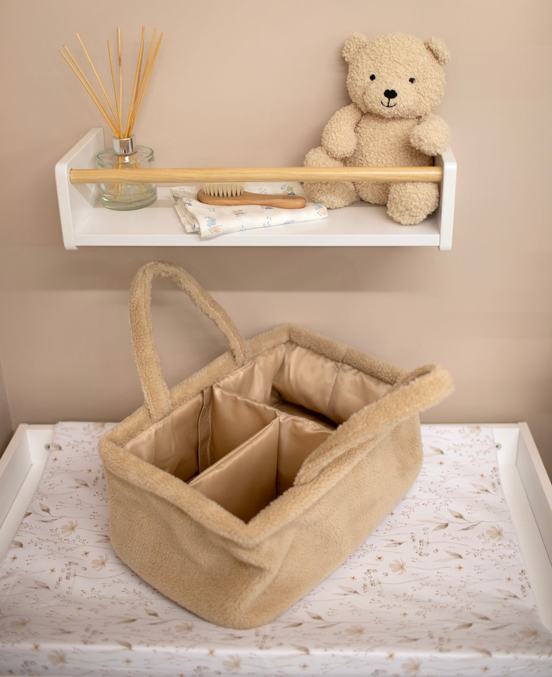 Mabel & Fox - Teddy Nappy Caddy - Oat *New Colour* - Mabel & Fox