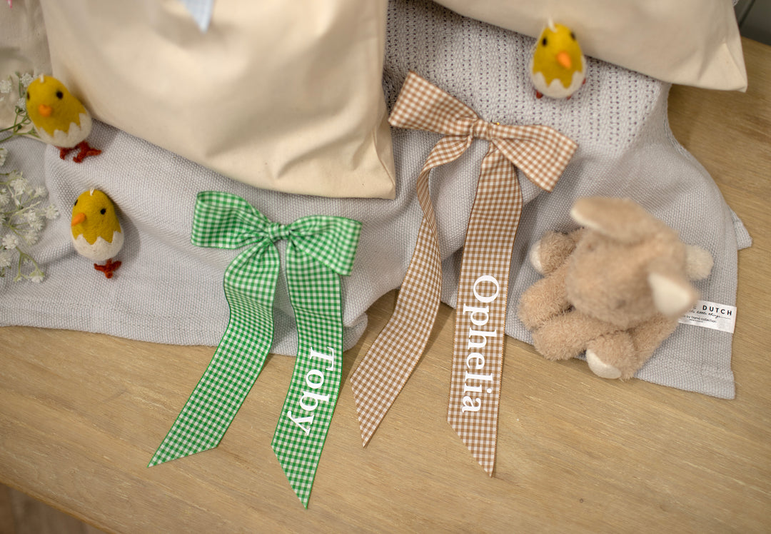 Mabel & Fox - Personalised Gingham Bow Gift Sack