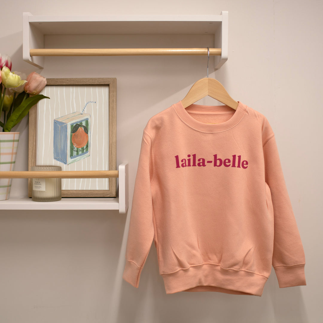 Mabel & Fox - Personalised Kids Sweatshirt - Peach