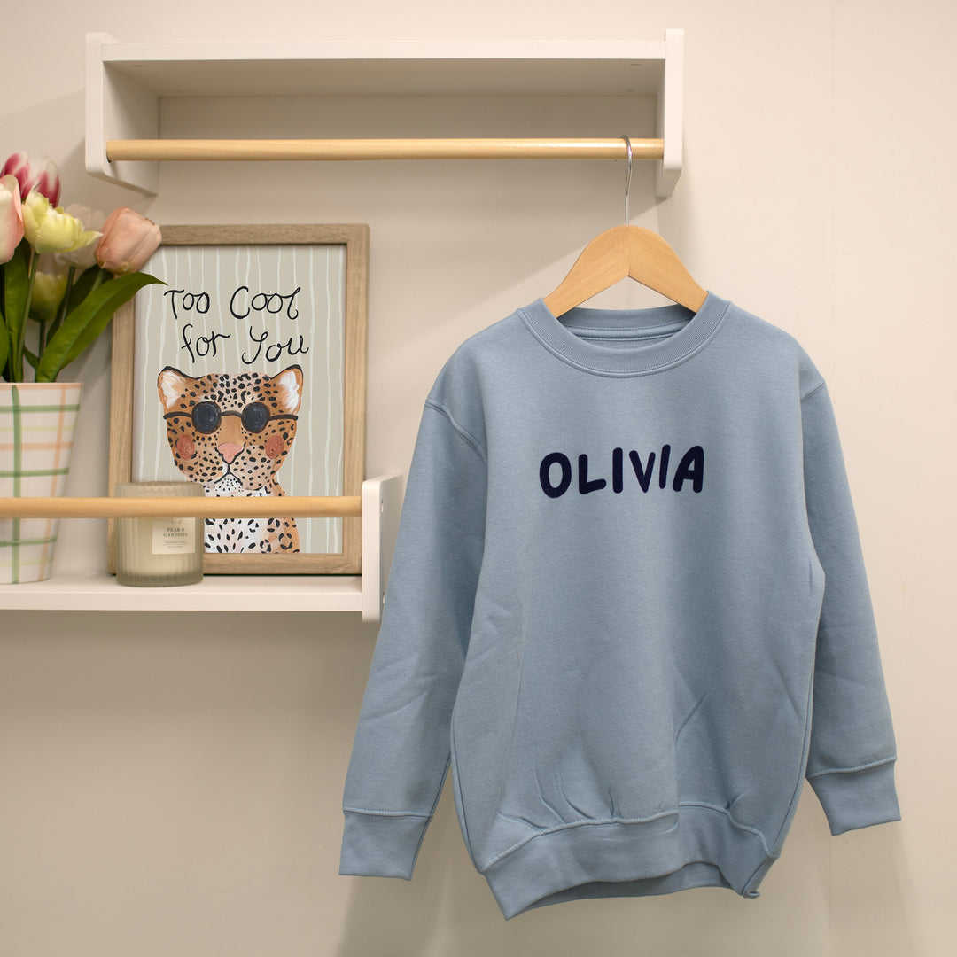 Mabel & Fox - Personalised Kids Sweatshirt - Vintage Blue