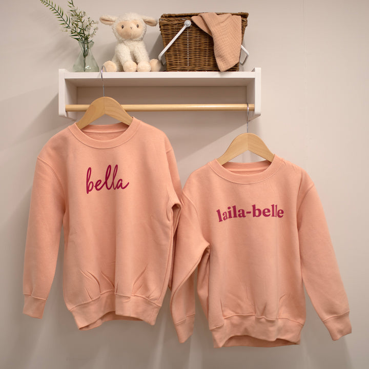 Mabel & Fox - Personalised Kids Sweatshirt - Peach