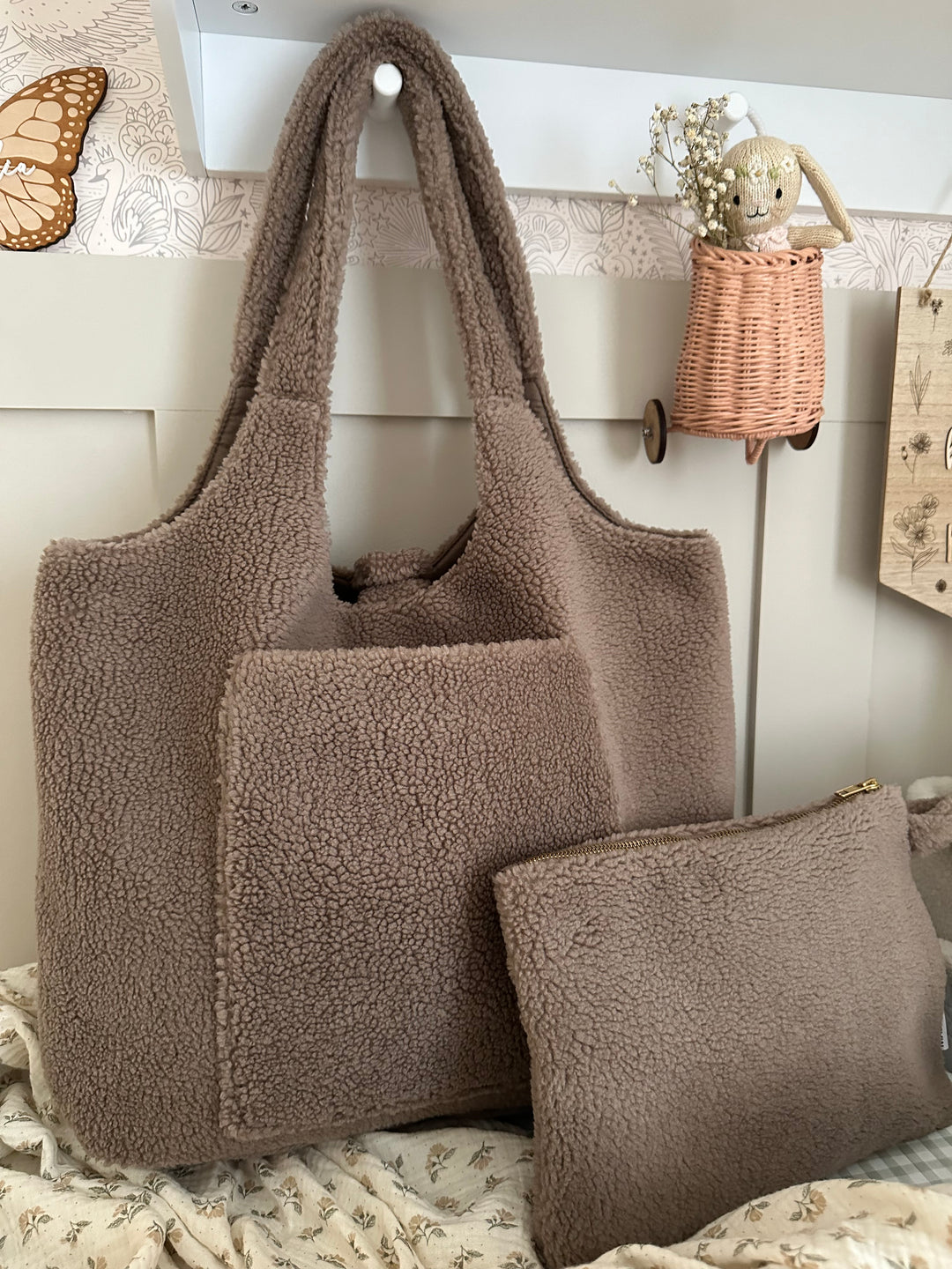 Mabel & Fox - Teddy Pouch - Ash Brown