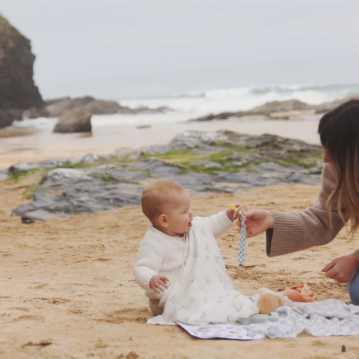 Avery Row - Organic Pacifier Holder - Waves