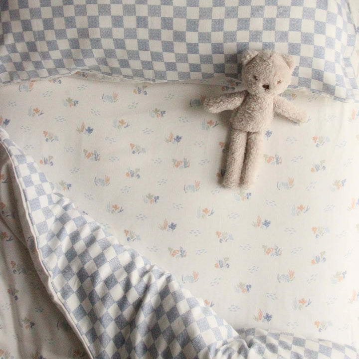 Avery Row - Cot Bed Fitted Sheet - Coastline - Mabel & Fox