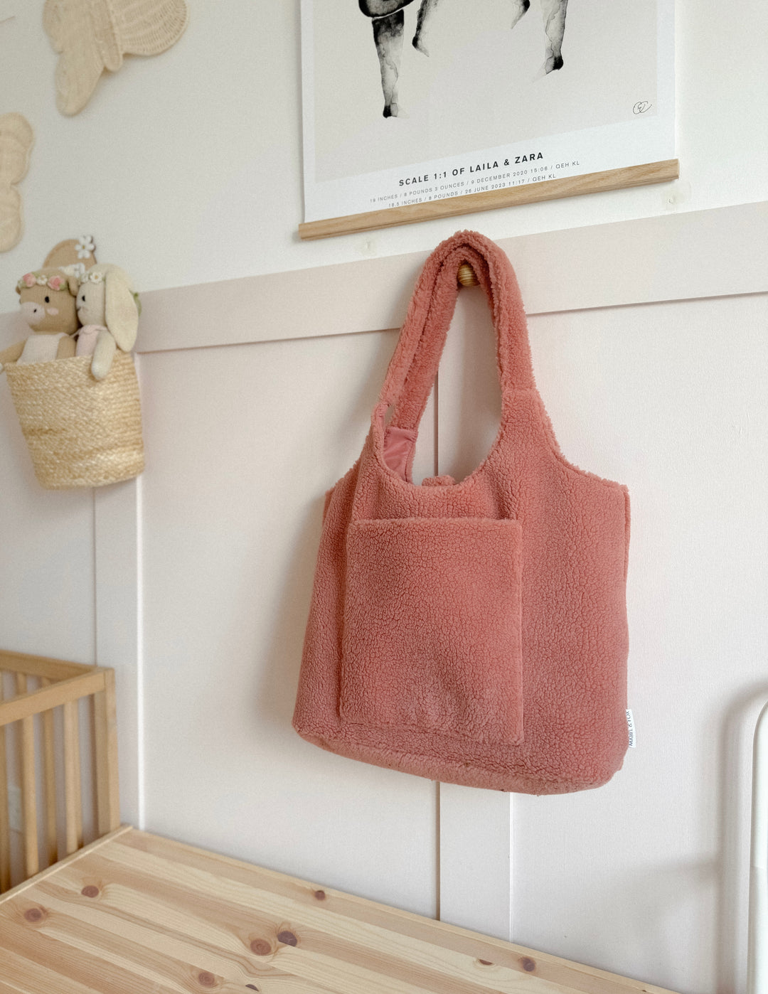 Mabel & Fox - Teddy Tote Bag - Rose Pink