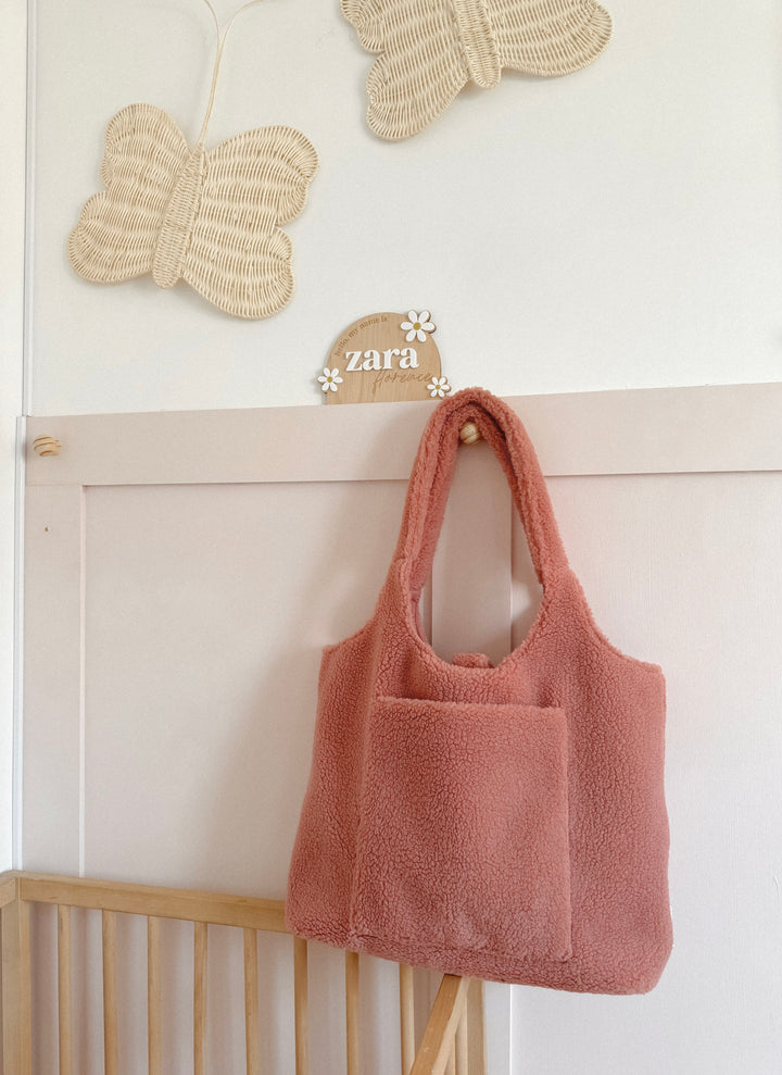 Mabel & Fox - Teddy Tote Bag - Rose Pink