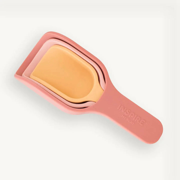 Inspire My Play - Nesting Scoop Set - Coral/Yellow - Mabel & Fox