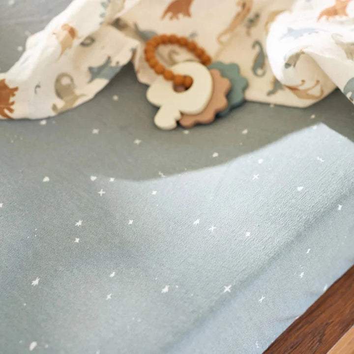 Jollein - Changing Mat Cover - Twinkling - Sea Green - (50 x 70 cm) - Mabel & Fox