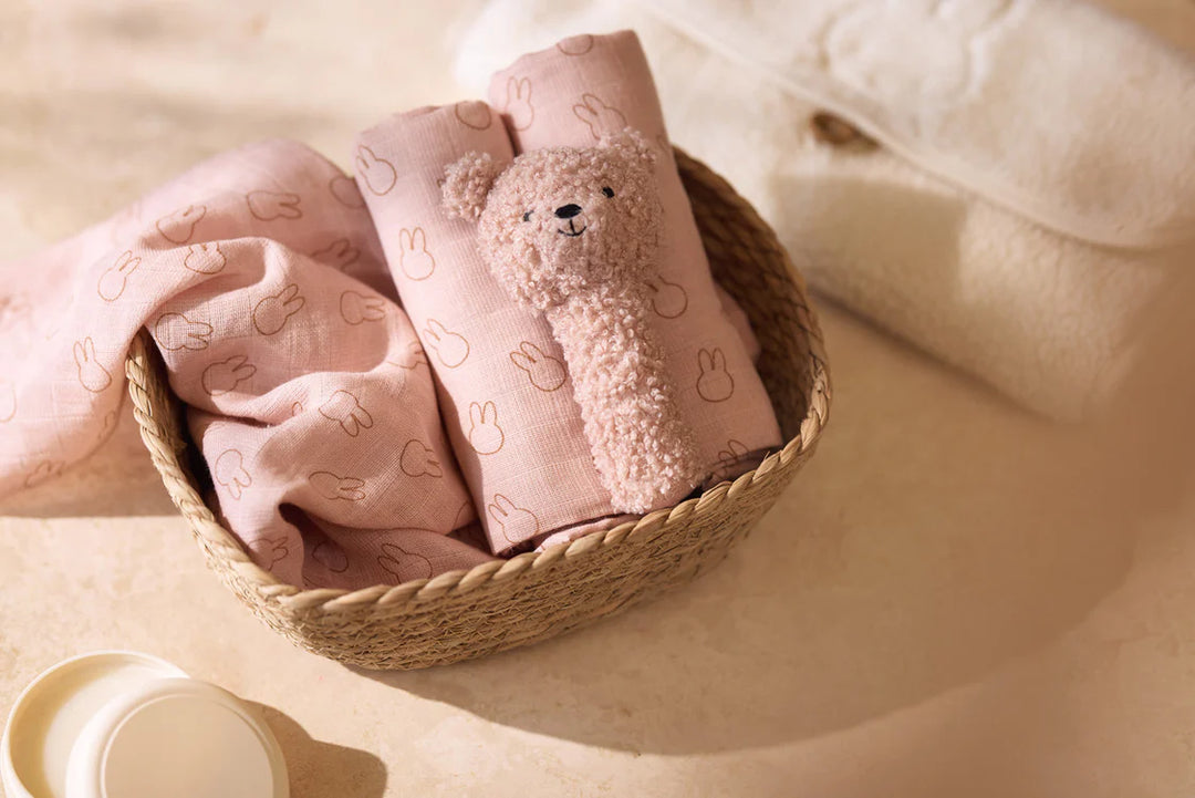 Jollein - Rattle Teddy Bear - Wild Rose