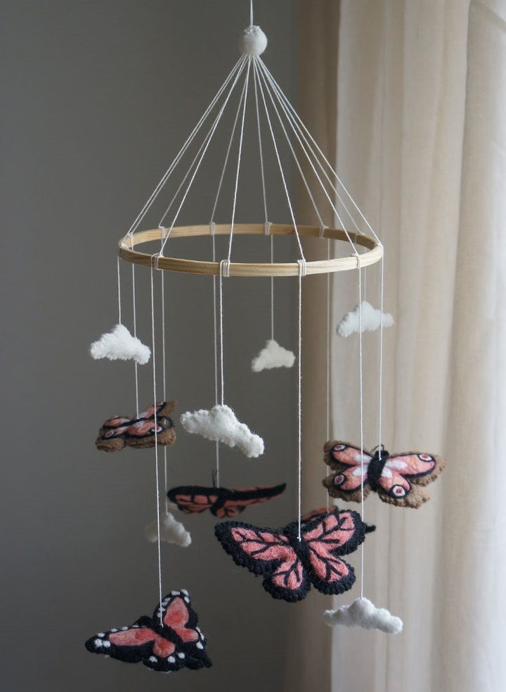 Gamcha - Baby Cot Mobile - Butterfly - Coral