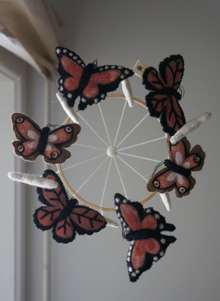 Gamcha - Baby Cot Mobile - Butterfly - Coral