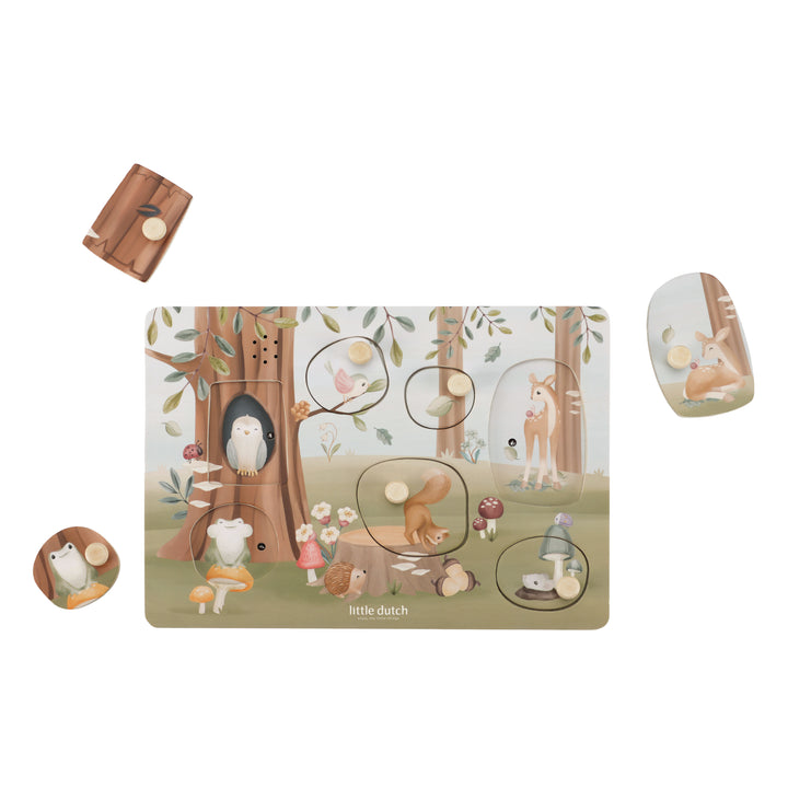 Little Dutch - Wooden Sound Puzzle - Forest Friends