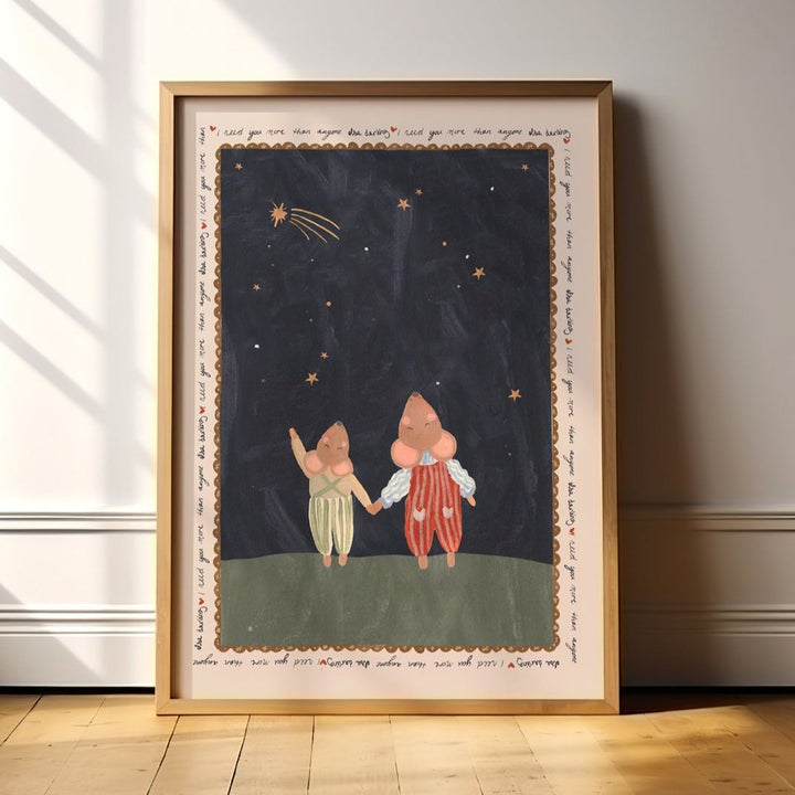 Lion & The Pear - Hand-Illustrated Print - I Need you - Mabel & Fox