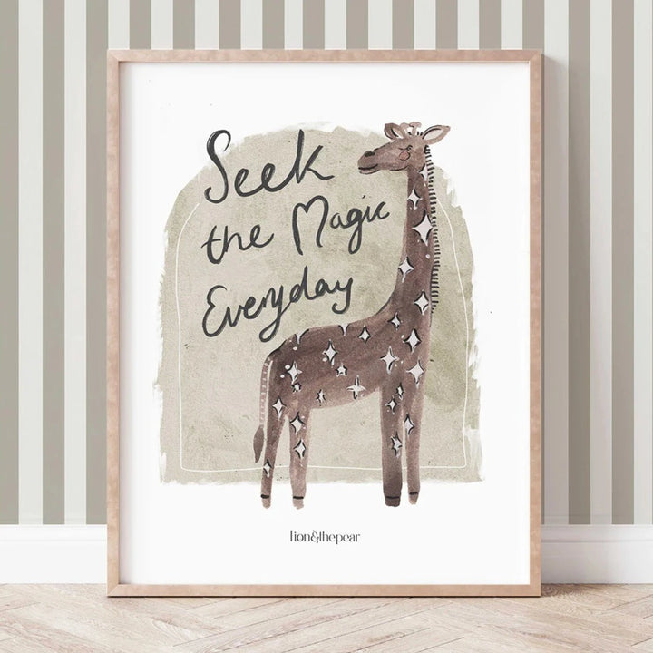 Lion & The Pear - Hand-Illustrated Print - Seek the Magic Everyday
