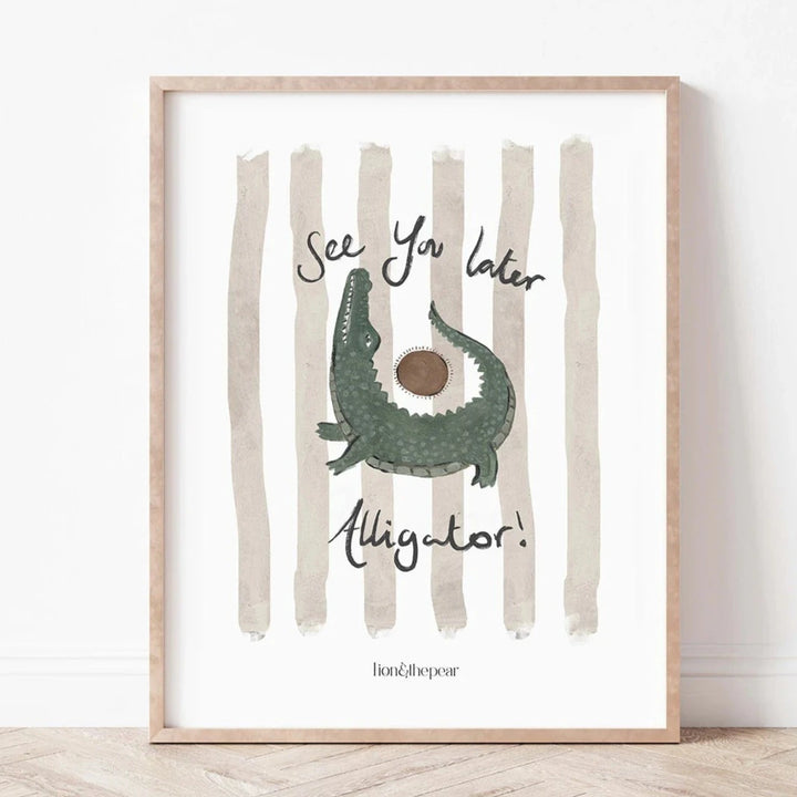 Lion & The Pear - Hand-Illustrated Print - See You Later Alligator