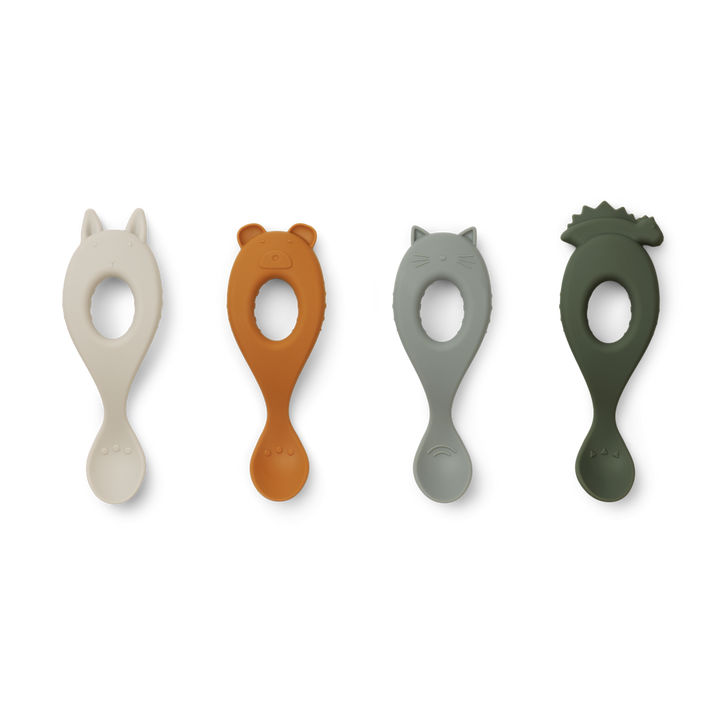 Liewood - Liva Silicone Spoon - Hunter Green Mix (4 Pack)