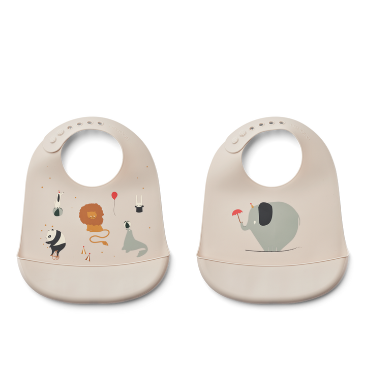 Liewood - Tilda Silicone Bib - Circus / Sandy (2 Pack)