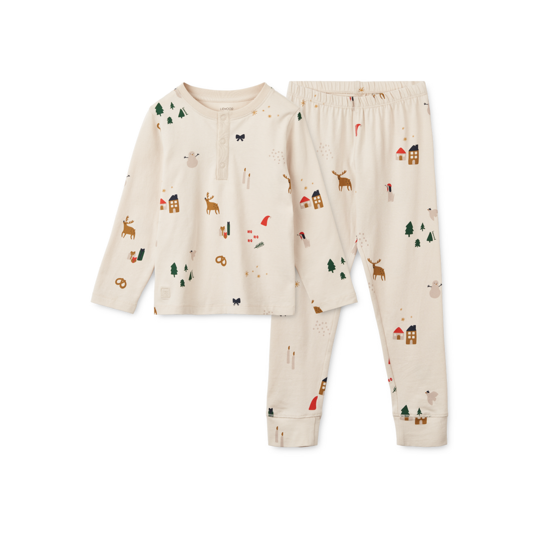 Liewood - Wilhelm Printed Pyjama Set - Holiday / Sandy