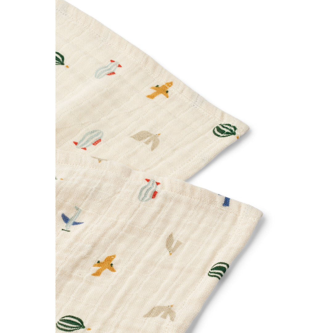 Liewood - Lewis Muslin Cloths - Aviator / Ecru - Mabel & Fox