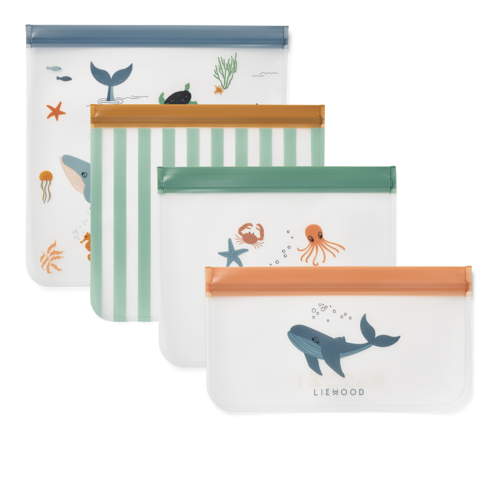 Liewood- Clive Travel Bag 4 Pack - Sea Creature / Sandy - Mabel & Fox