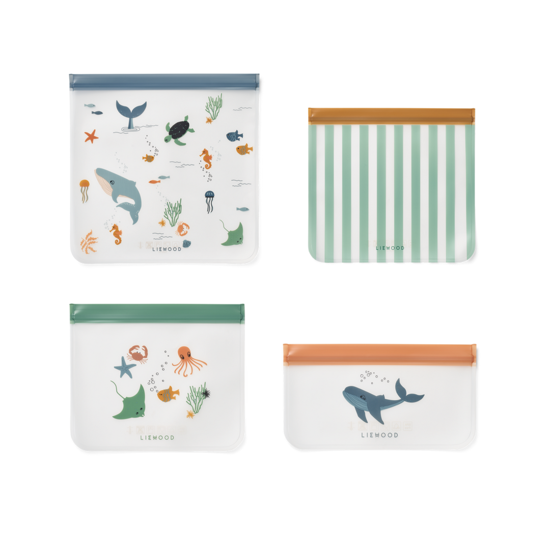 Liewood- Clive Travel Bag 4 Pack - Sea Creature / Sandy - Mabel & Fox