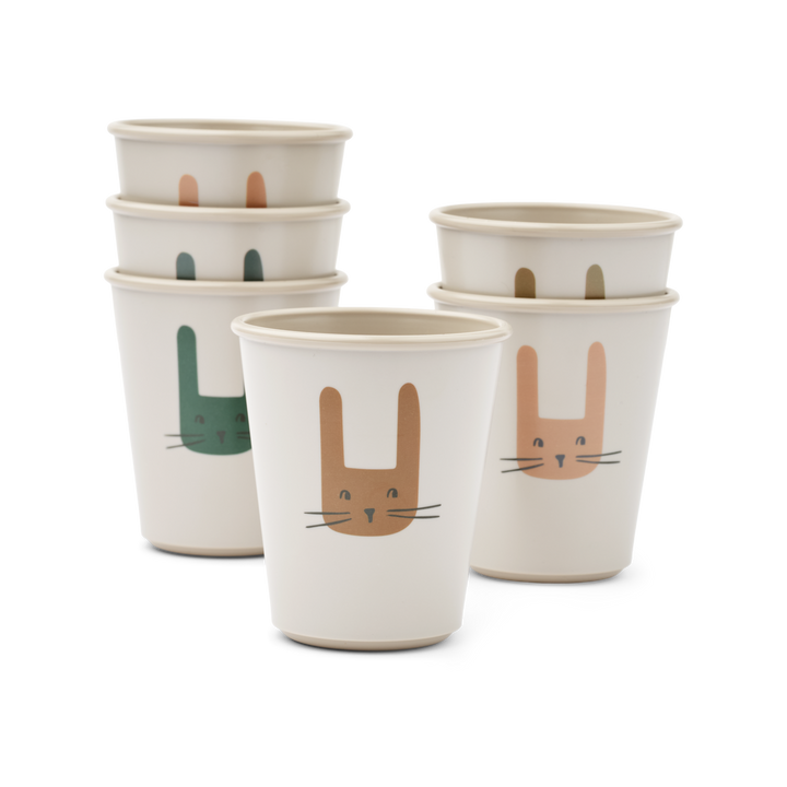 Liewood - Lana Cup - Bunny / Sandy (6 Pack)