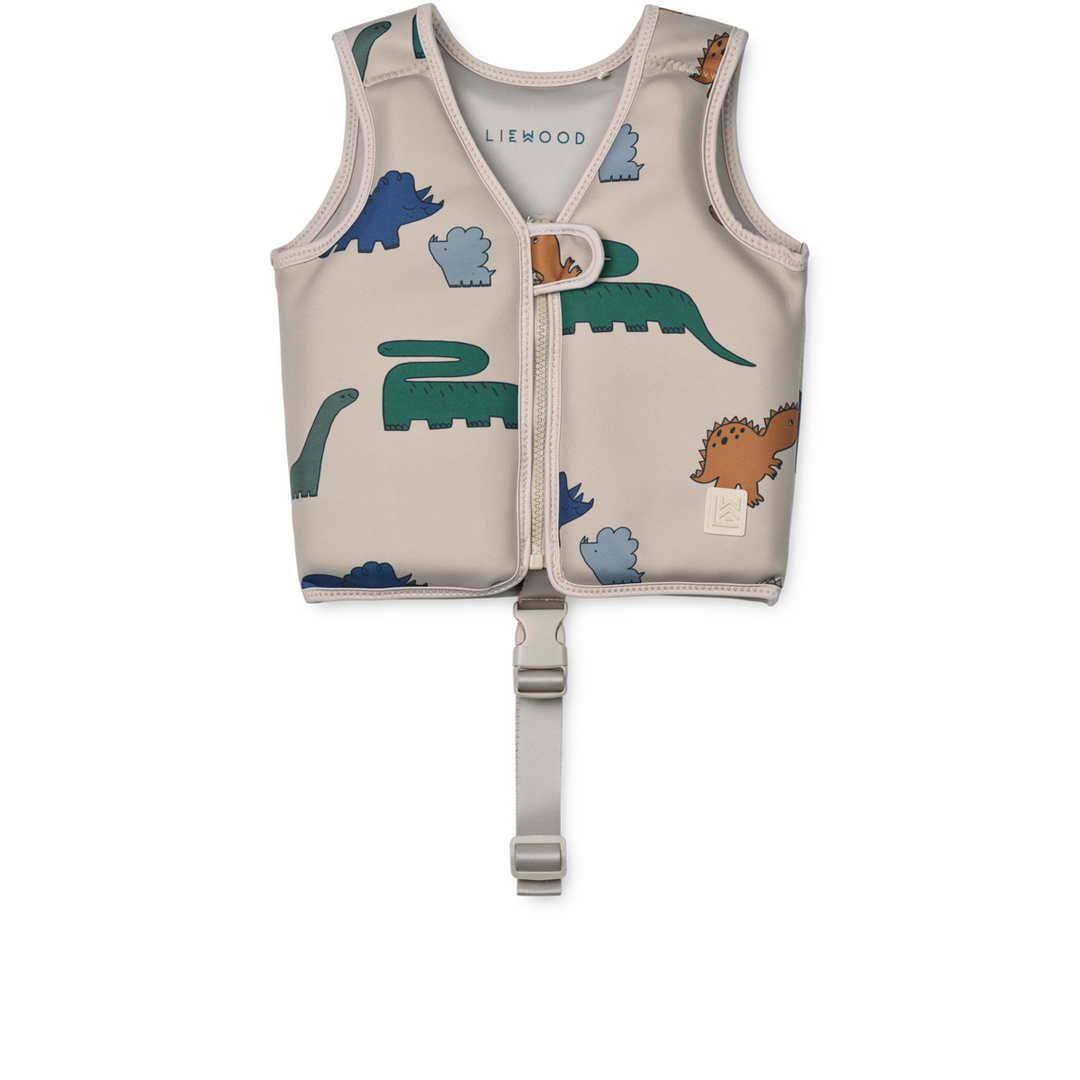 Liewood - Dove Swim Vest - Dinosaurs / Mist - Mabel & Fox