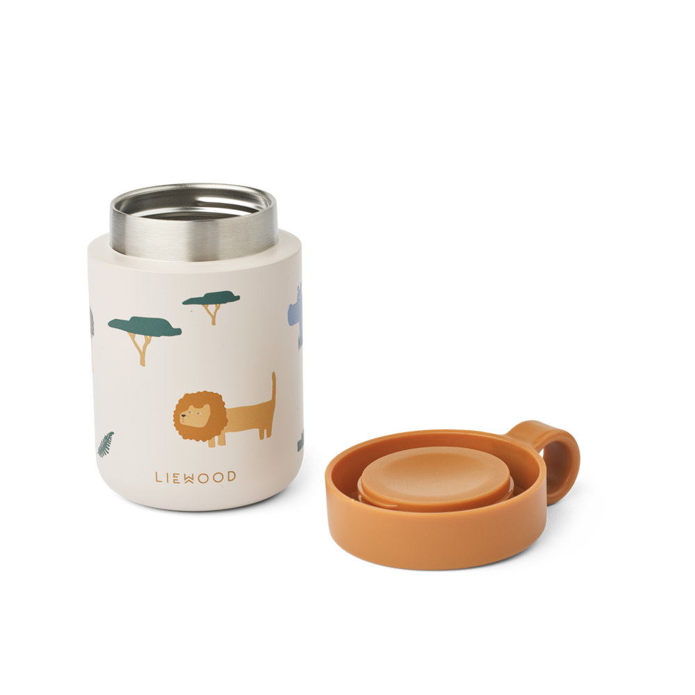 Liewood - Kiani Printed Food Jar - Safari Sandy Mix - Mabel & Fox