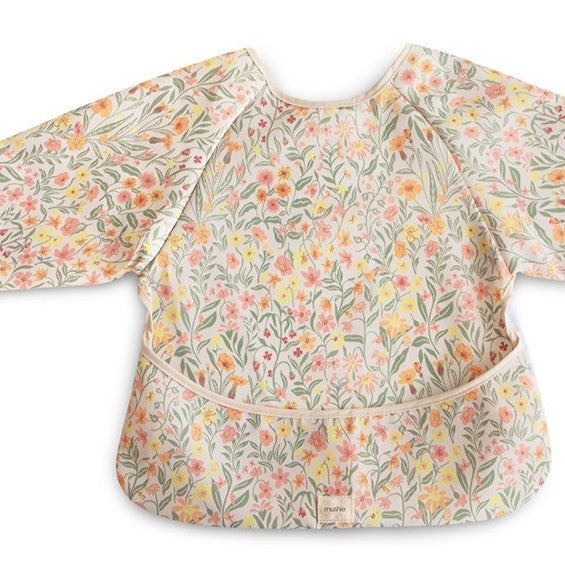 Mushie - Long Sleeve Bib - Pastel Blooms