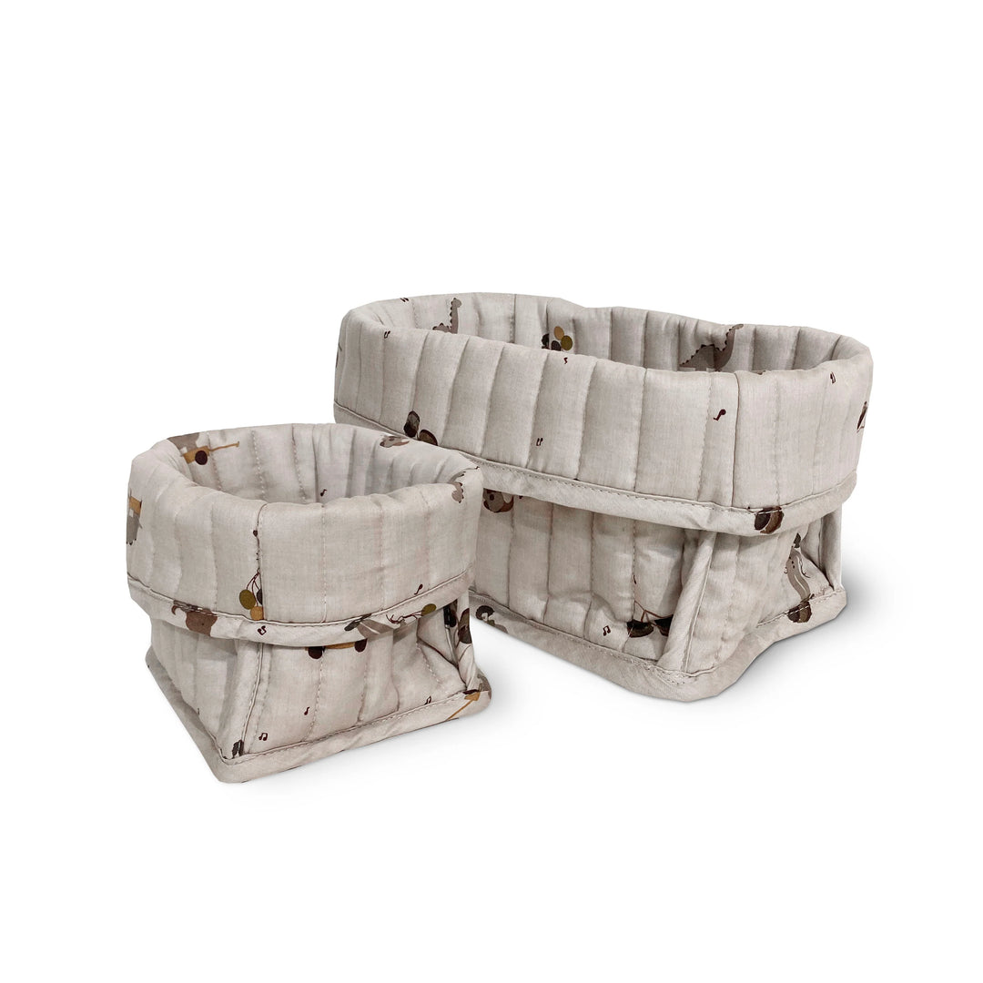 Nuuroo - Lumi Quilted Basket Set - Music Dino (2 Pack)