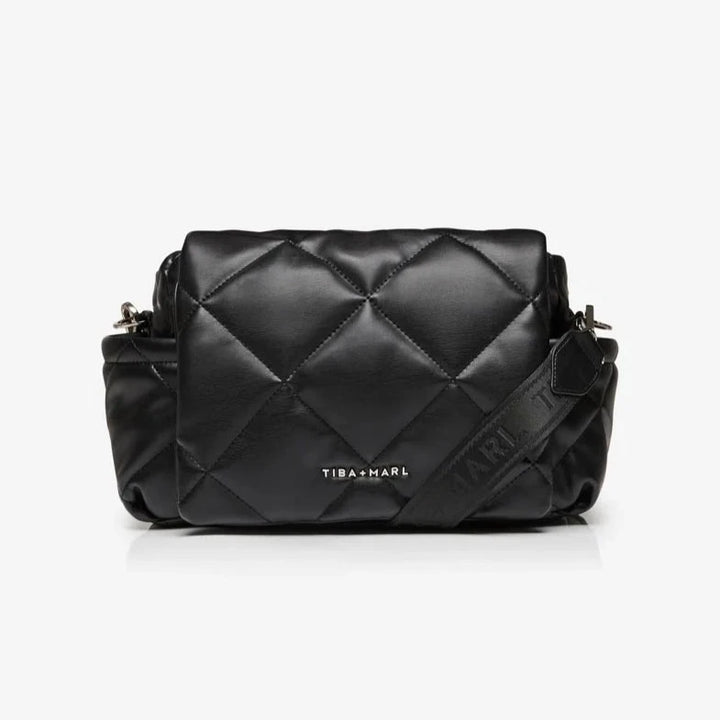 Tiba + Marl - Nova Eco Compact Changing Bag - Black Quilted - Mabel & Fox