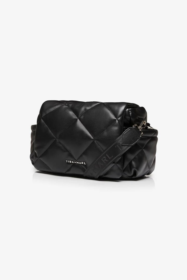 Tiba + Marl - Nova Eco Compact Changing Bag - Black Quilted - Mabel & Fox