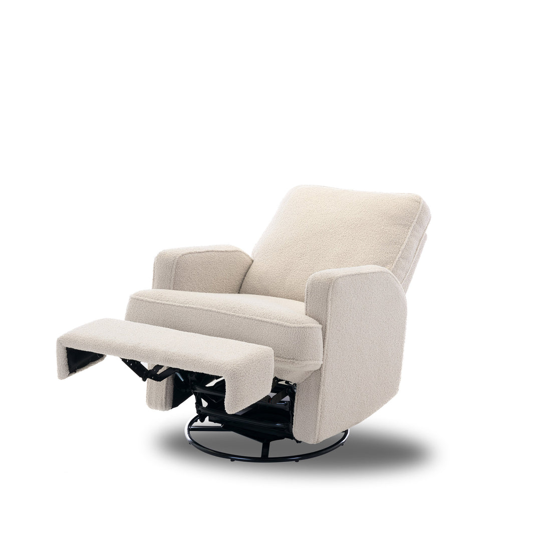 OBaby - Madison Electric Swivel Glider Recliner Chair - Teddy Fabric - Ivory