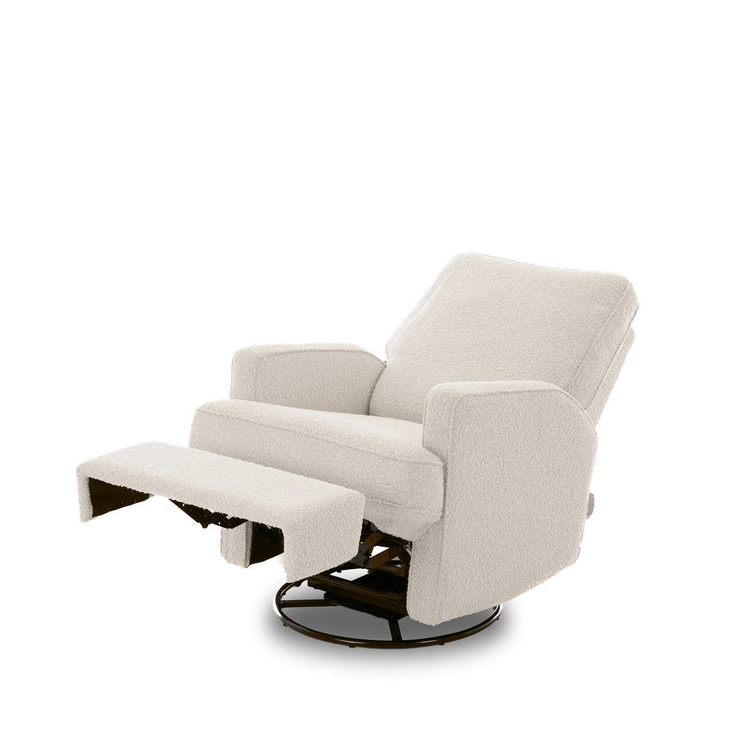 OBaby - Madison Electric Swivel Glider Recliner Chair - Teddy Fabric - Ivory