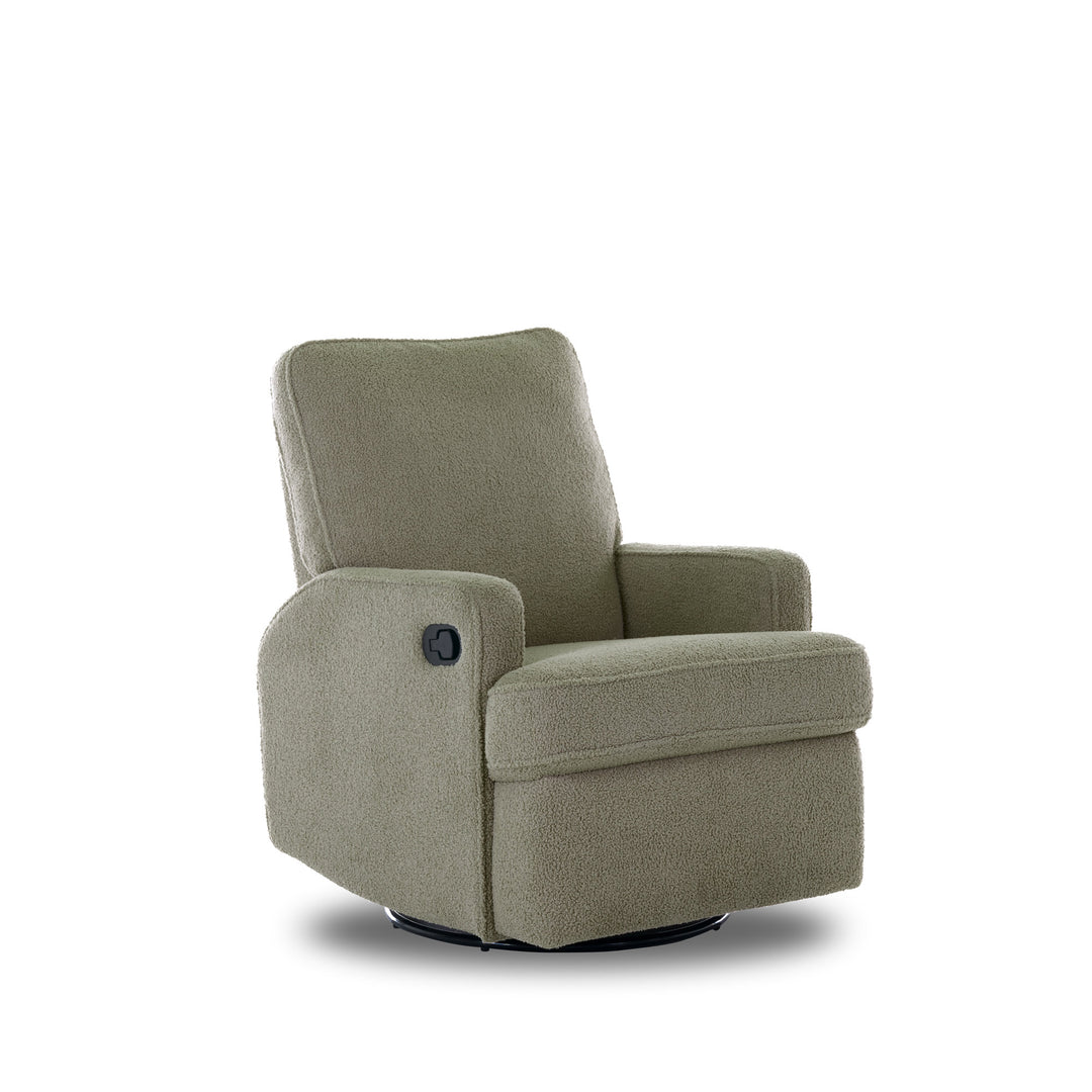 OBaby - Madison Swivel Glider Recliner Chair - Teddy Fabric - Olive