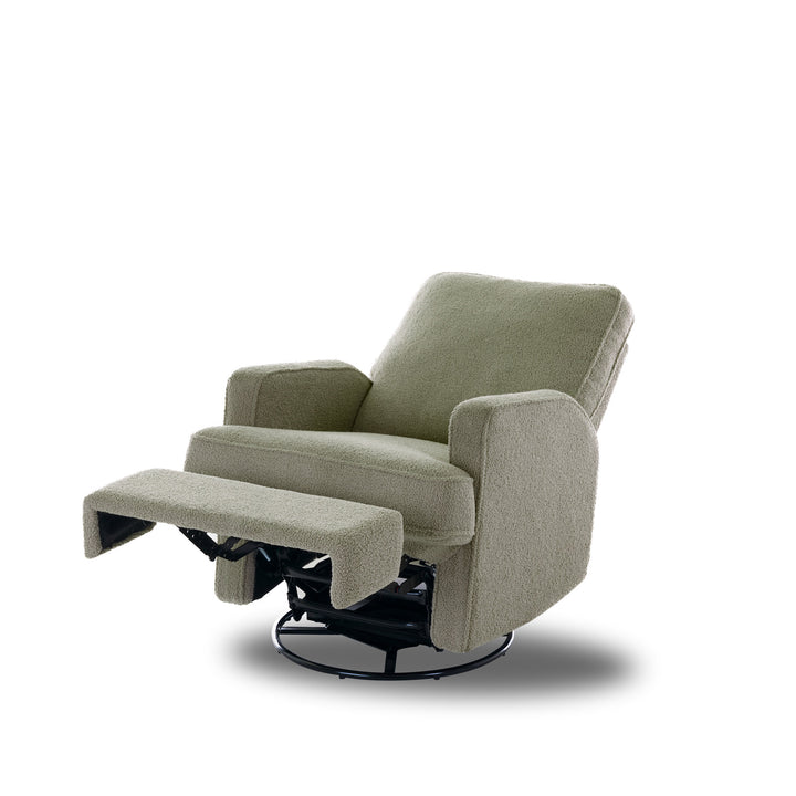 OBaby - Madison Swivel Glider Recliner Chair - Teddy Fabric - Olive