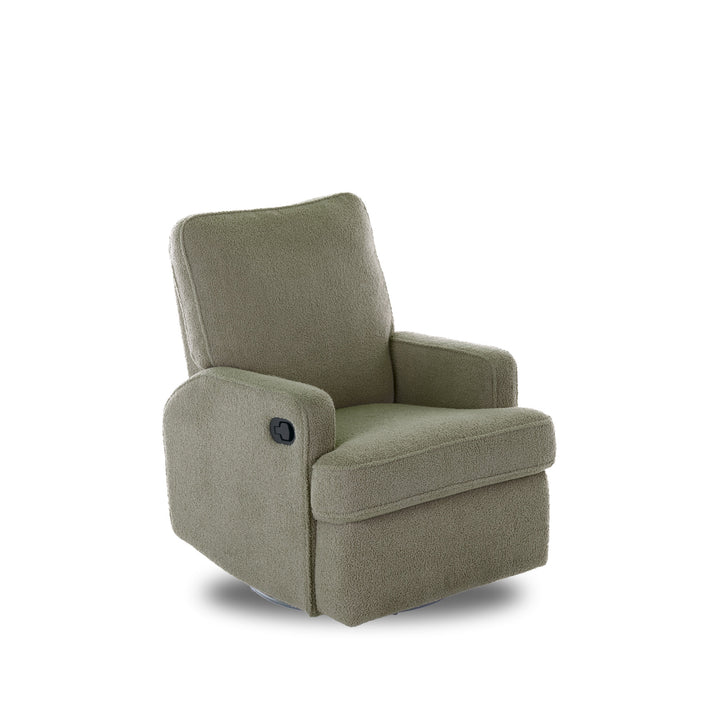 OBaby - Madison Swivel Glider Recliner Chair - Teddy Fabric - Olive