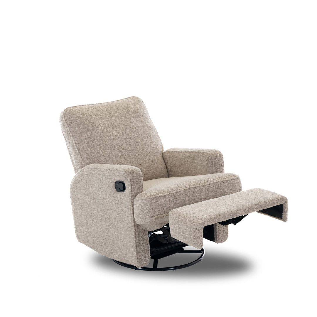 OBaby - Madison Swivel Glider Recliner Chair - Teddy Fabric - Truffle