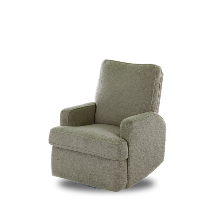 OBaby - Madison Swivel Glider Recliner Chair - Teddy Fabric - Olive