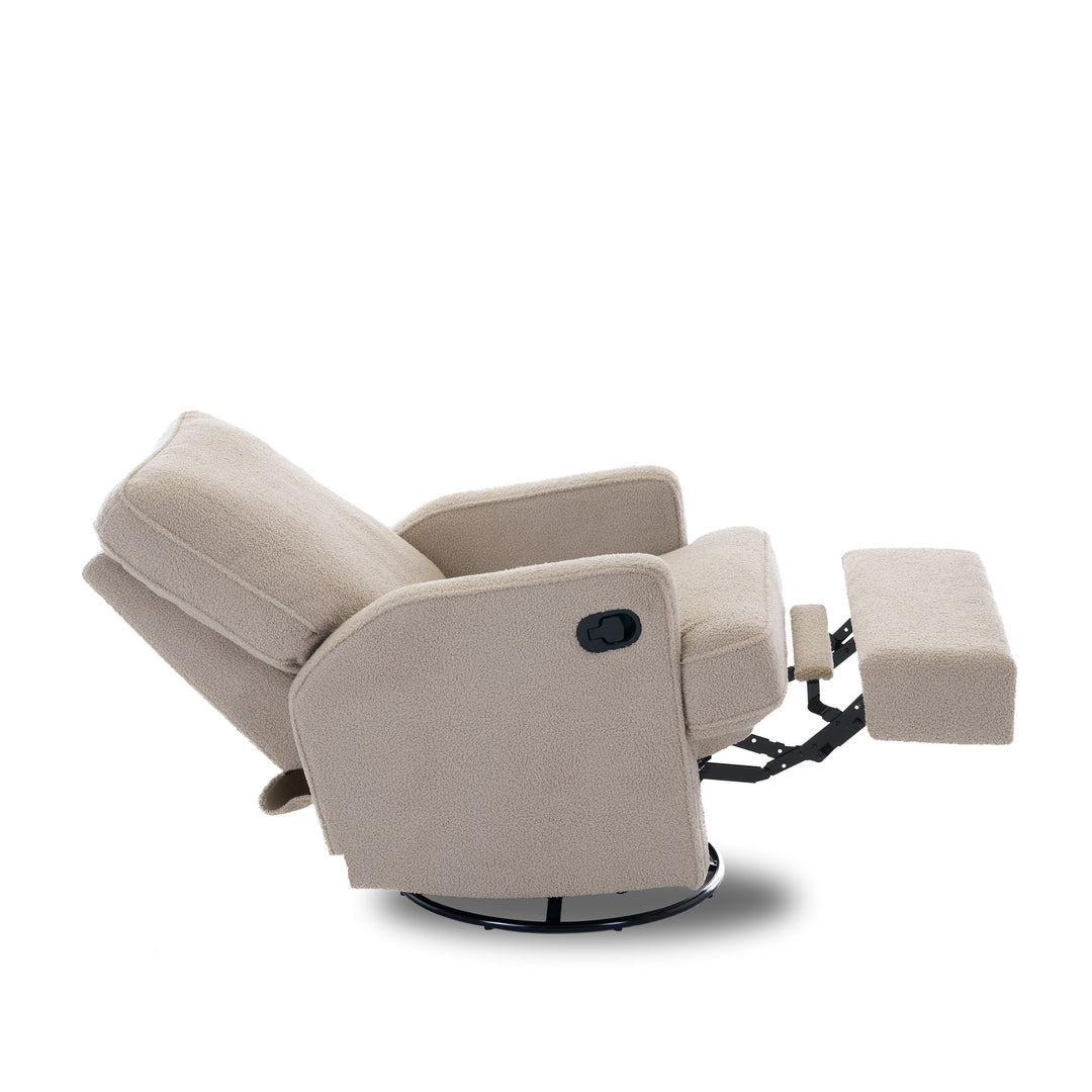 OBaby - Madison Electric Swivel Glider Recliner Chair - Teddy Fabric - Truffle