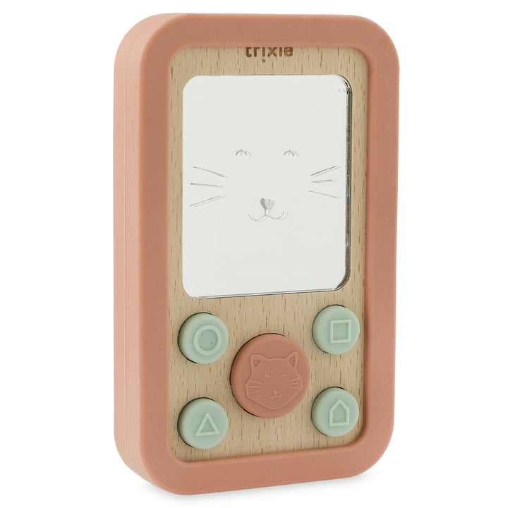 Trixie - Wooden Silicone Baby Phone- Mrs. Cat