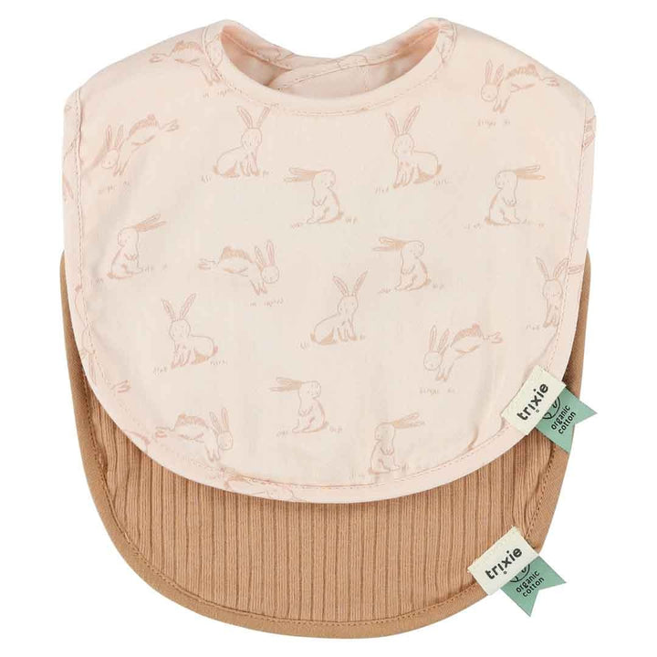 Trixie- Newborn Bib - Rosy Rabbit (2 Pack)