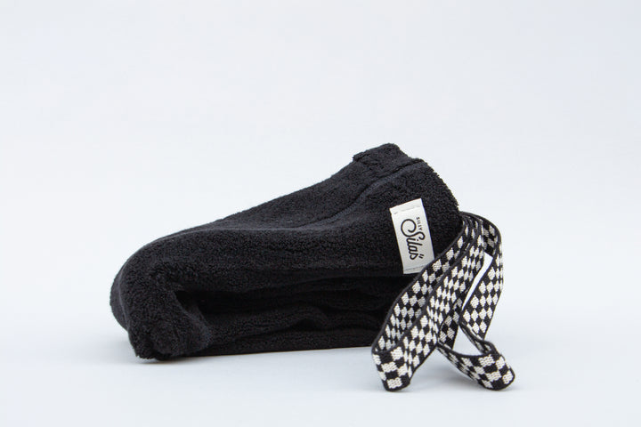 Silly Silas - Retro Teddy Footless Cotton Tights - Classic Black Checked - Mabel & Fox